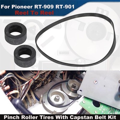 Pinch Roller Tires and Capstan Belt Kit For Pioneer RT-909 RT-901 Reel to Reel