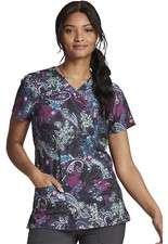 Pretty Paisley Dickies Scrubs EDS V Neck Top DK717 PYPL