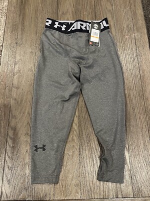 Mens Under Armour  3/4 Jock Spandex Tights Compression Pants Gray S $35