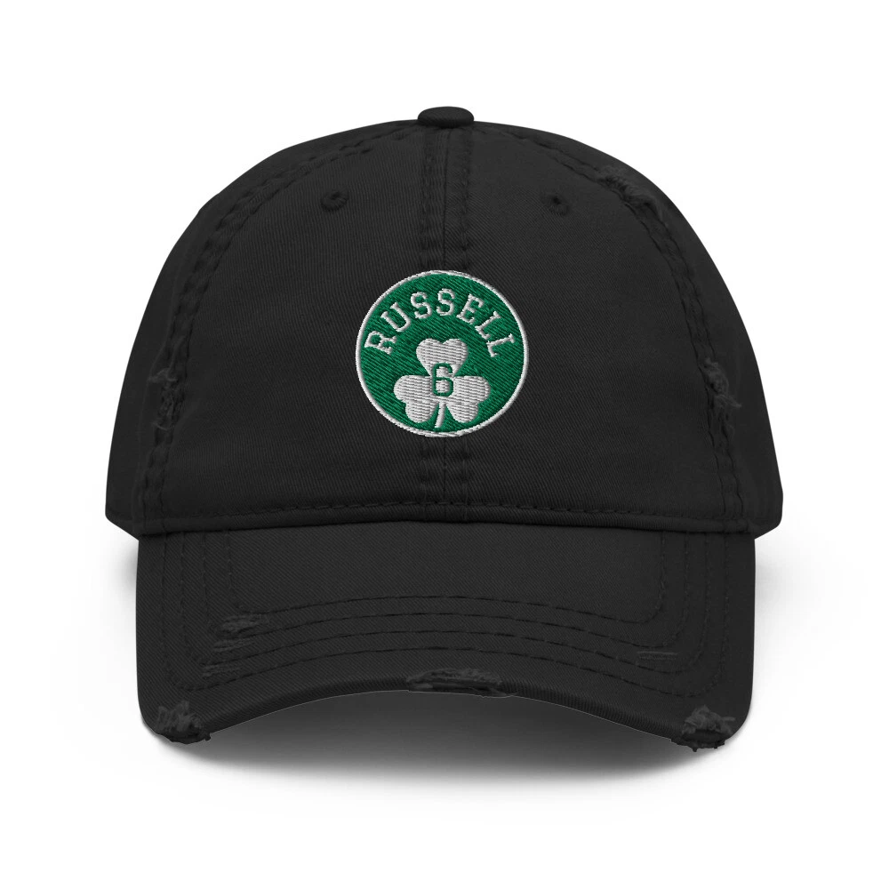 Bill Russell Embroidered Hat, Bill Russell Clover #6 Vintage Baseball Cap