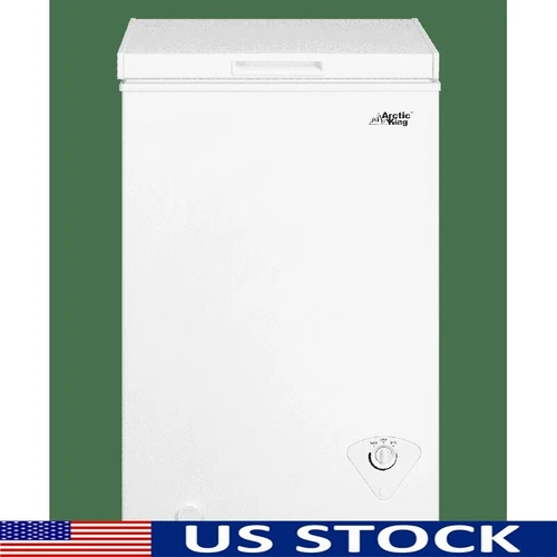 3.5Cu.ft Chest Freezer White Energy-efficient Freezer w/Removable Storage Basket