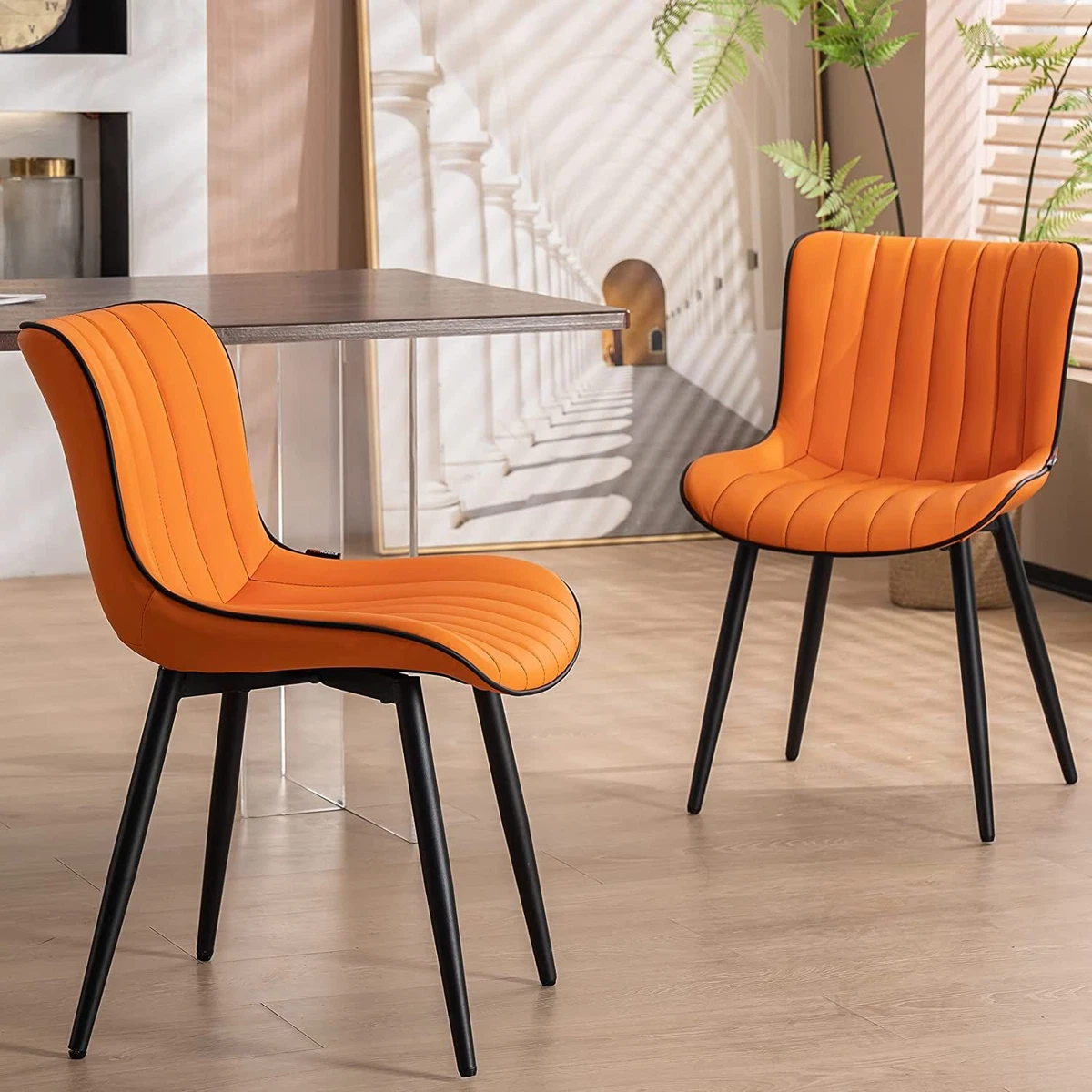 YOUNUOKE Dining Chairs Set of 2 Upholstered Mid Century Modern