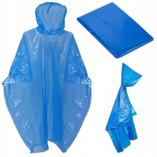 12x Regenponcho Einweg Regencape Poncho Festivalponcho Notfallponcho Regenschutz - Bild 2 von 12