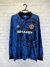 MANCHESTER UNITED 1992 1993 RETRO VINTAGE FOOTBALL SHIRT JERSEY AWAY SIZE L