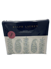 Ralph Lauren Camile Paisley KING Duvet Cover Sage Green/Chambray New