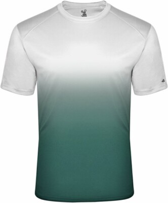 Badger Men's Sport Ombre T-Shirt Antimicrobial  Forest green L