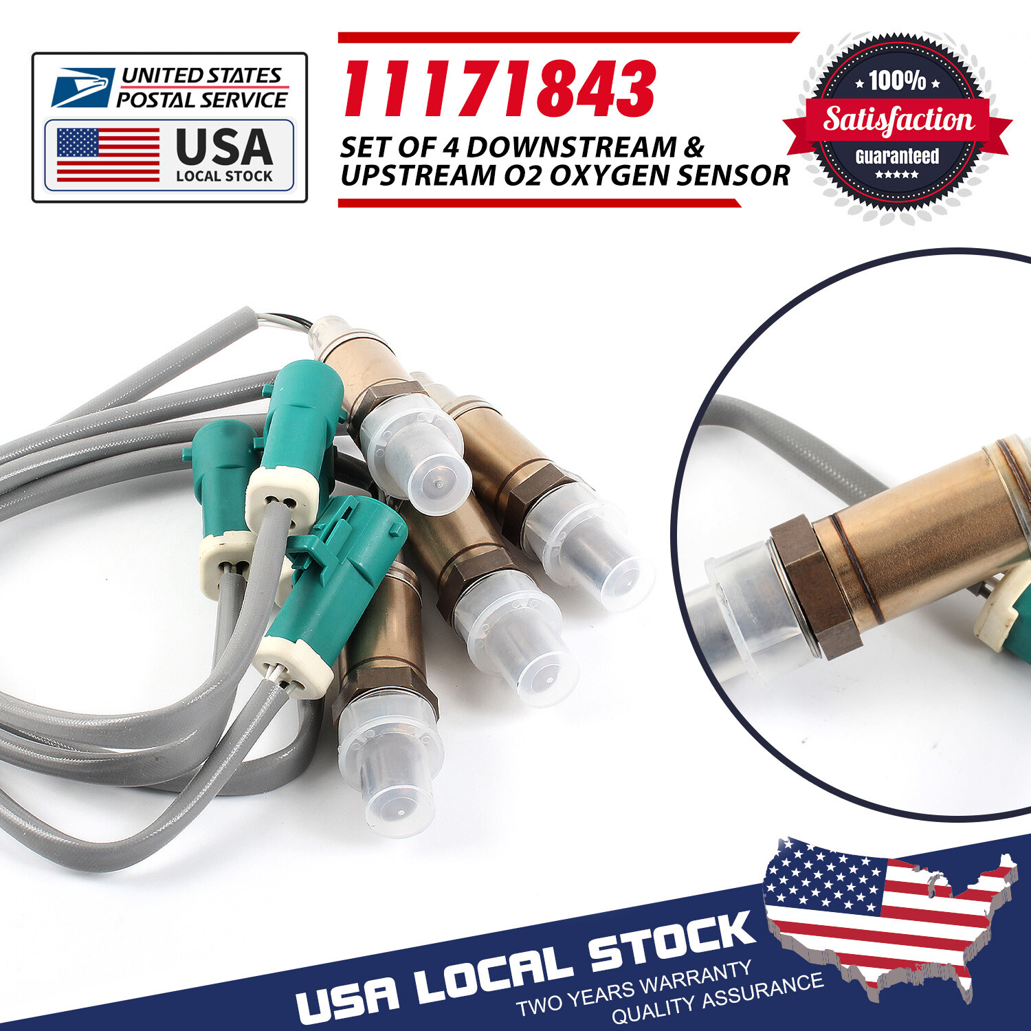 4X Replacement For BOSCH UP&DownStream O2 Oxygen Sensor For 2005 - 2006 Ford GT