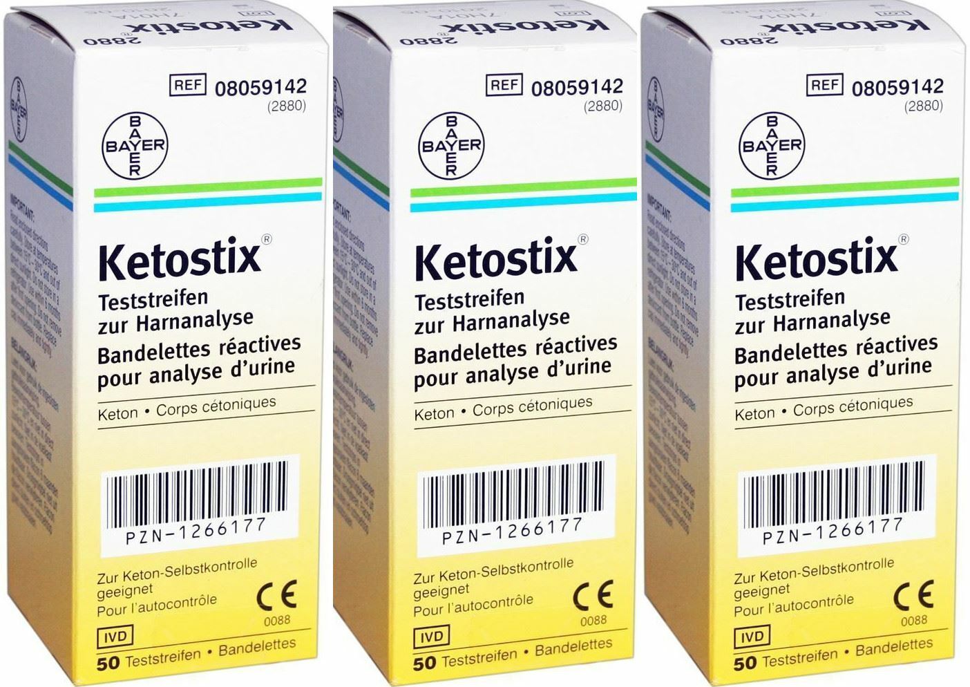 Ketostix Reagent Strips for Urinalysis 50 Pack of 3 Diabetic Ketone Testing