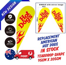 Hot Dogs Teardrop Flag / Replacement Banner / Hot Dogs Sign