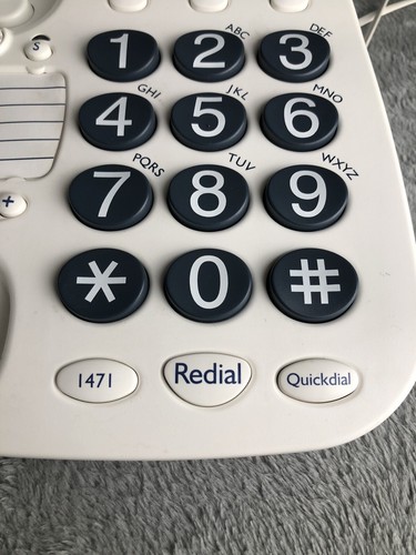 BT Big Button phone 100 Corded Landline Telephone Visible Easy To See - Zdjęcie 7 z 8
