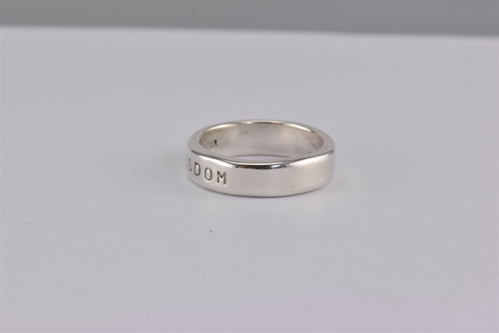 Sterling Silver 5mm WISDOM Stackable Flat Sided T… - image 6