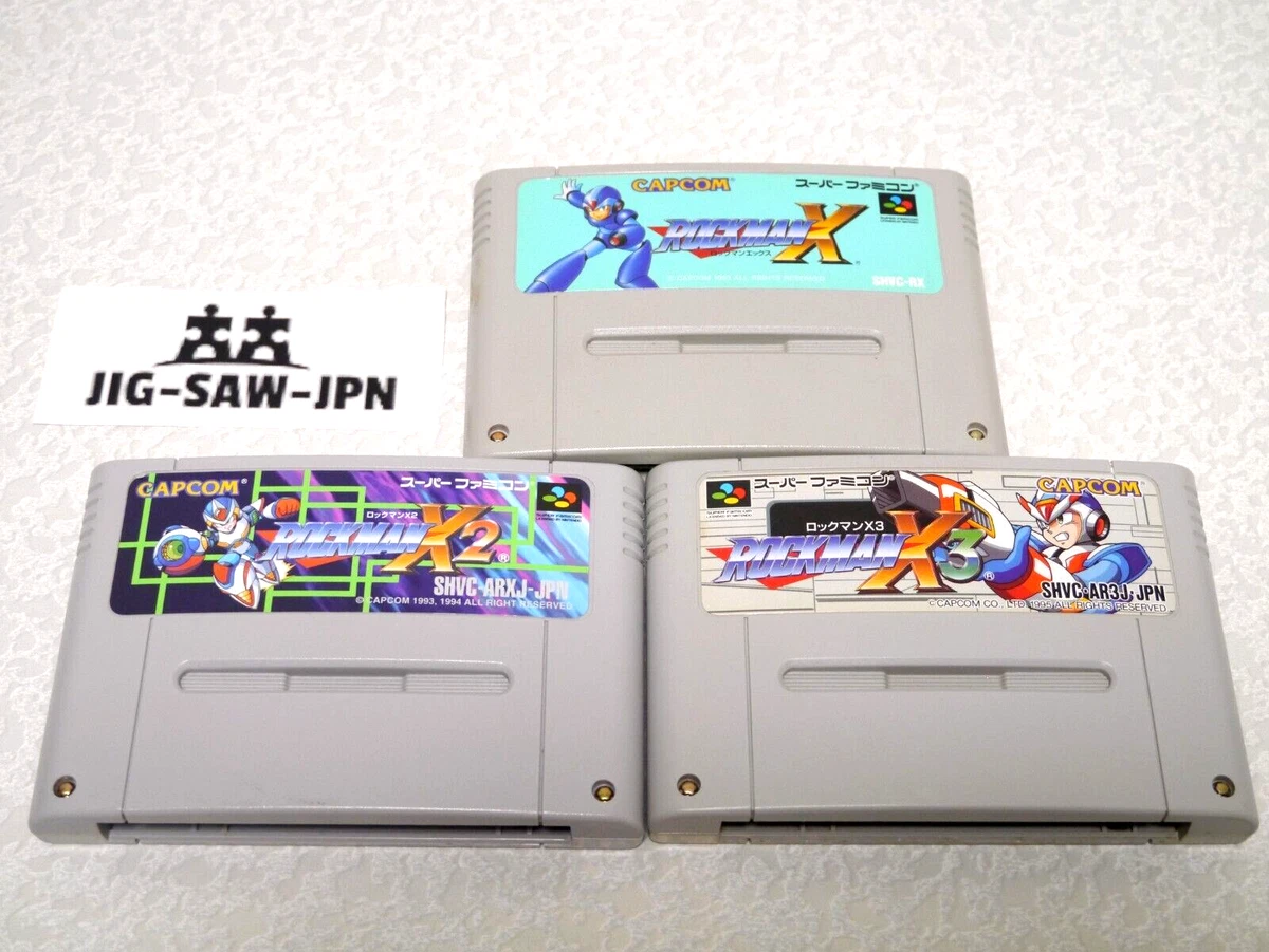 Lotto 5 Giochi Rockman (Mega Man) 7, X, X2, X3 E Soccer Per Super Famicom (SNES) - Testati
