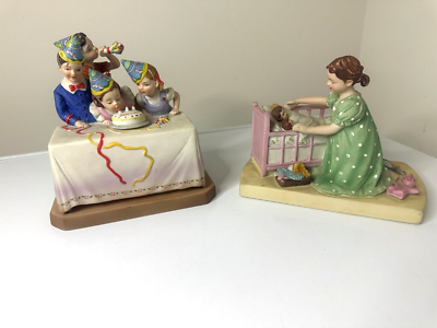 1980　Norman Rockwell ロックウェル 誕生日パーティー 2 Vintage Norman Rockwell 1980 Figurines 