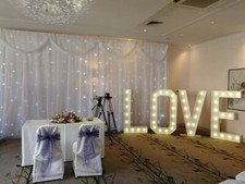 WHITE LED STARLIGHT BACKDROP FAIRYLIGHT CURTAIN WEDDING EVENT PARTY FOR HIRE