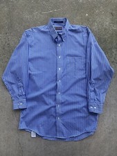 Ron Alexander Clothiers Blue/White Plaid Button-up Dress Shirt M 