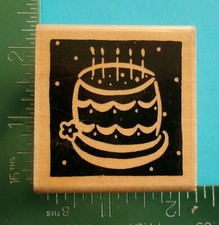 Birthday Cake with Candles Rubber Stamp by JRL Design