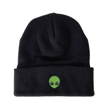 Alien Face Embroidered Beanie Halloween Winter Hat washed Cap Hat