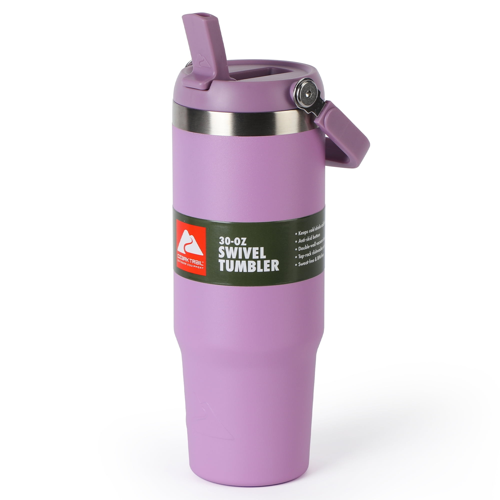 Ozark Trail 30 oz Insulated Stainless Steel Tumbler with Swivel Handle New Lilac