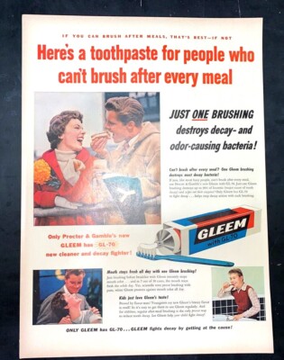 Life Magazine Ad GLEEM Toothpaste 1954 A4