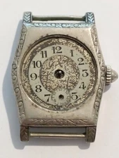 VINTAGE swiss made LANCO Unique Art Deco trench type watch Langendorf 15 jewels!