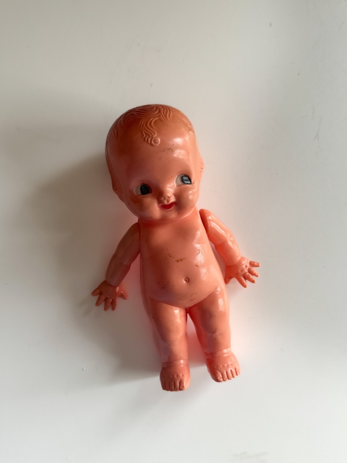 Vintage 50’s Irwin Celluloid Hard Plastic Kewpie Doll 6.25” Jointed Arms USA