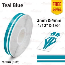 1/12" & 1/6" Twin Lines Stripe Tape Car Styling Decal Vinyl Sticker TEAL BLUE