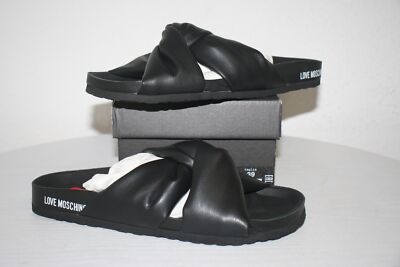 Love Moschino Damen Freizeit Schnürer schwarz Slide Größe 39 Neu Rechnung MwSt