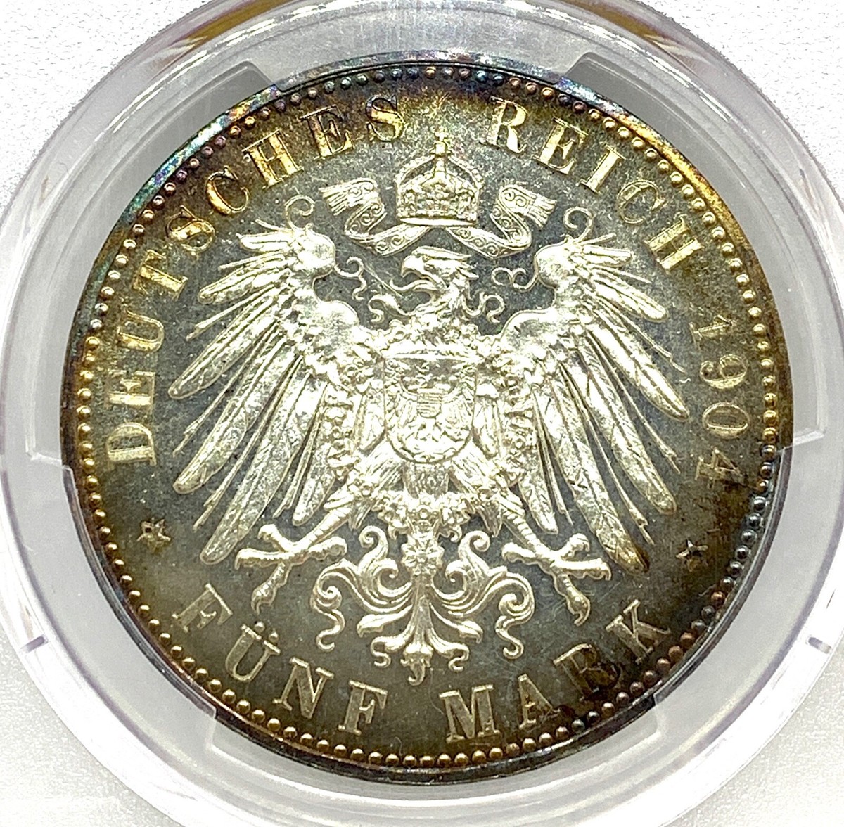 German States Hesse-Darmstadt 1904 5 Mark Coin Thaler Taler
