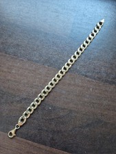 9ct Gold Hollow Curb Bracelet 7.5 Inch 7.76g