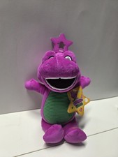Fisher-Price Barney  s World Plush - Barney Purple Dinosaur Stuffed Animal 8  NEW