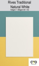Rives Tradition Natural White A4 A3 120gsm 350gsm Textured Archival Card
