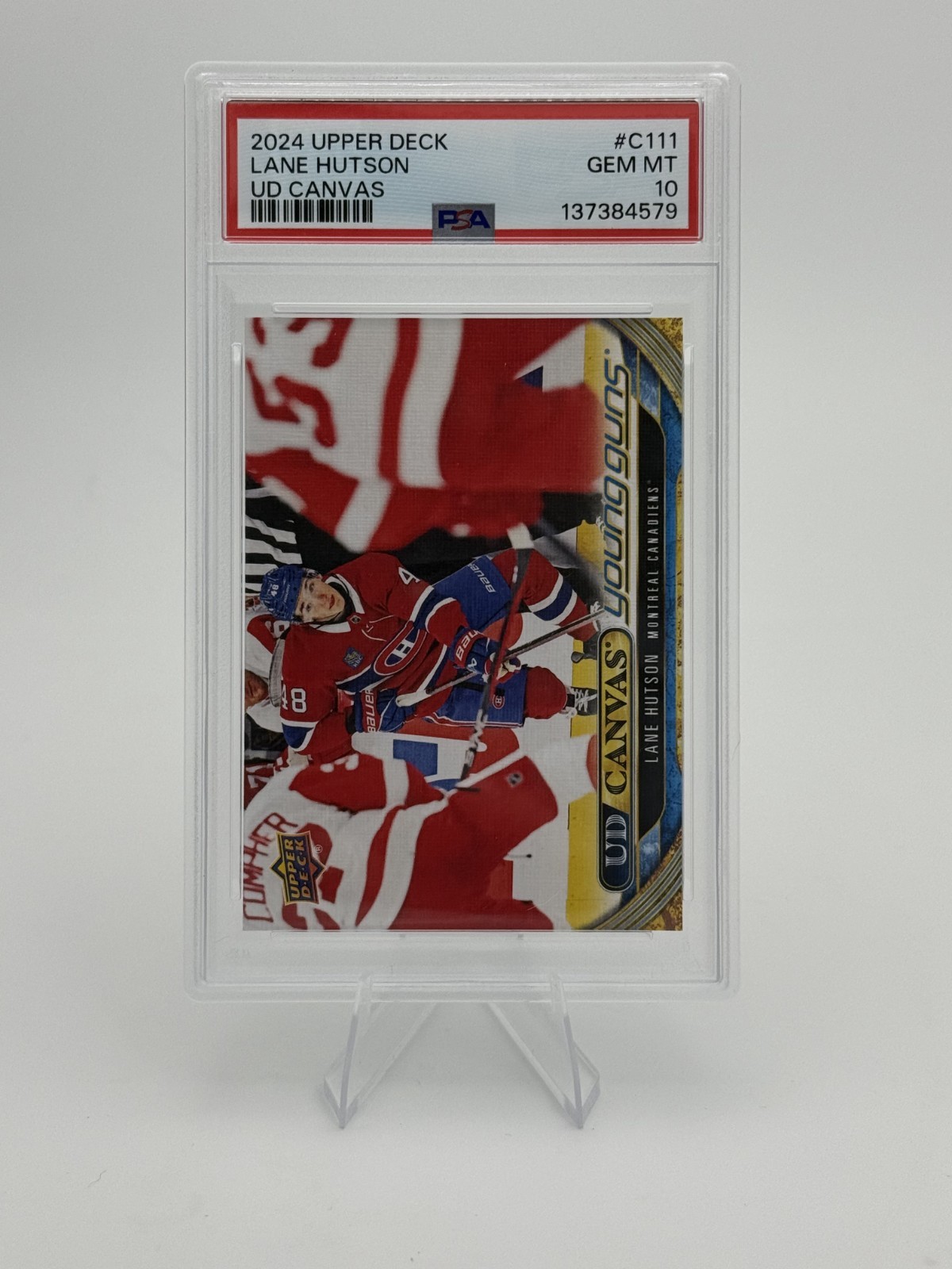 Lane Hutson #C-111 (Hockey Cards 2024 Upper Deck Canvas) — is it worth grading?