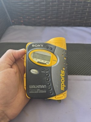 Vtg SONY Walkman Sports Yellow WM-FS593 AM/FM Cassette Player Rare
