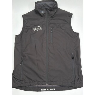Helly Hansen Mens XL Black Softshell Vest Eide Bailly Logo Full Zip Windbreaker