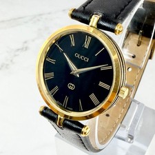 GUCCI Wristwatch Sherry Line Black Gold Quartz Authentic From Japan