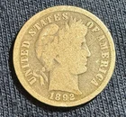 1892 Barber Dime Silver 10C Circulated United States Coin