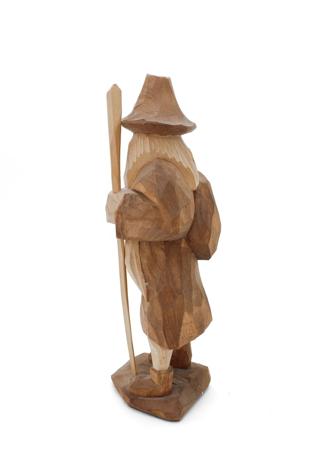 Holzfigur Wandersmann Mann Handgeschnitzt Handarbeit 24,5 cm - Bild 3 von 4