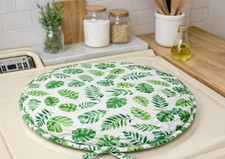 AGA Hob lid Cover triple layer x2 insulated layers Heat Resistant Handmade Green