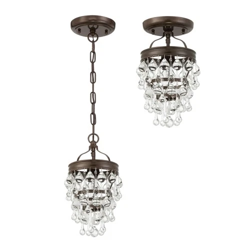 Crystorama Lighting Group 131 Calypso 7"W Crystal Mini Pendant - Chrome - Picture 7 of 12