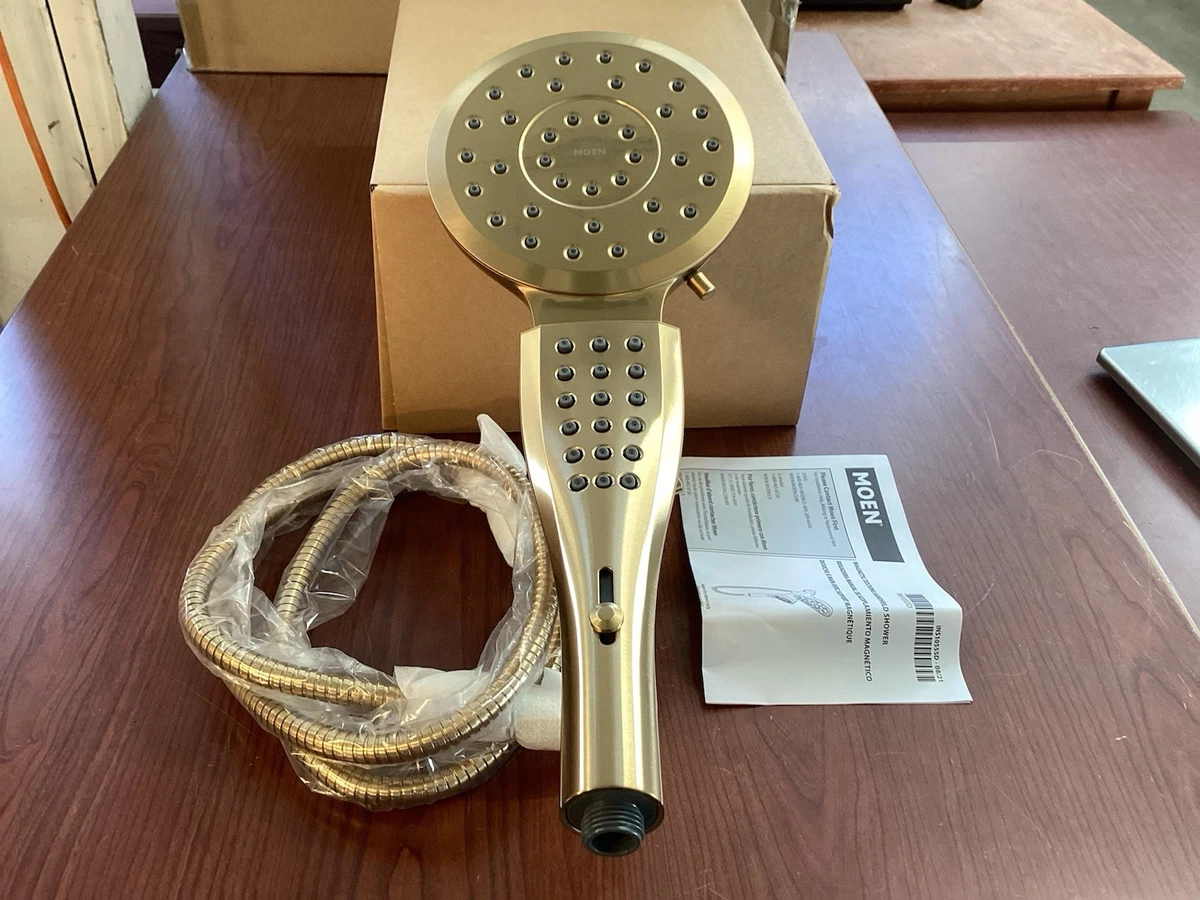 Alcachofa De Ducha Moen S176BG - Acabado Oro Cepillado, Diámetro 7cm, 2.5 GPM, Tecnología LifeShine