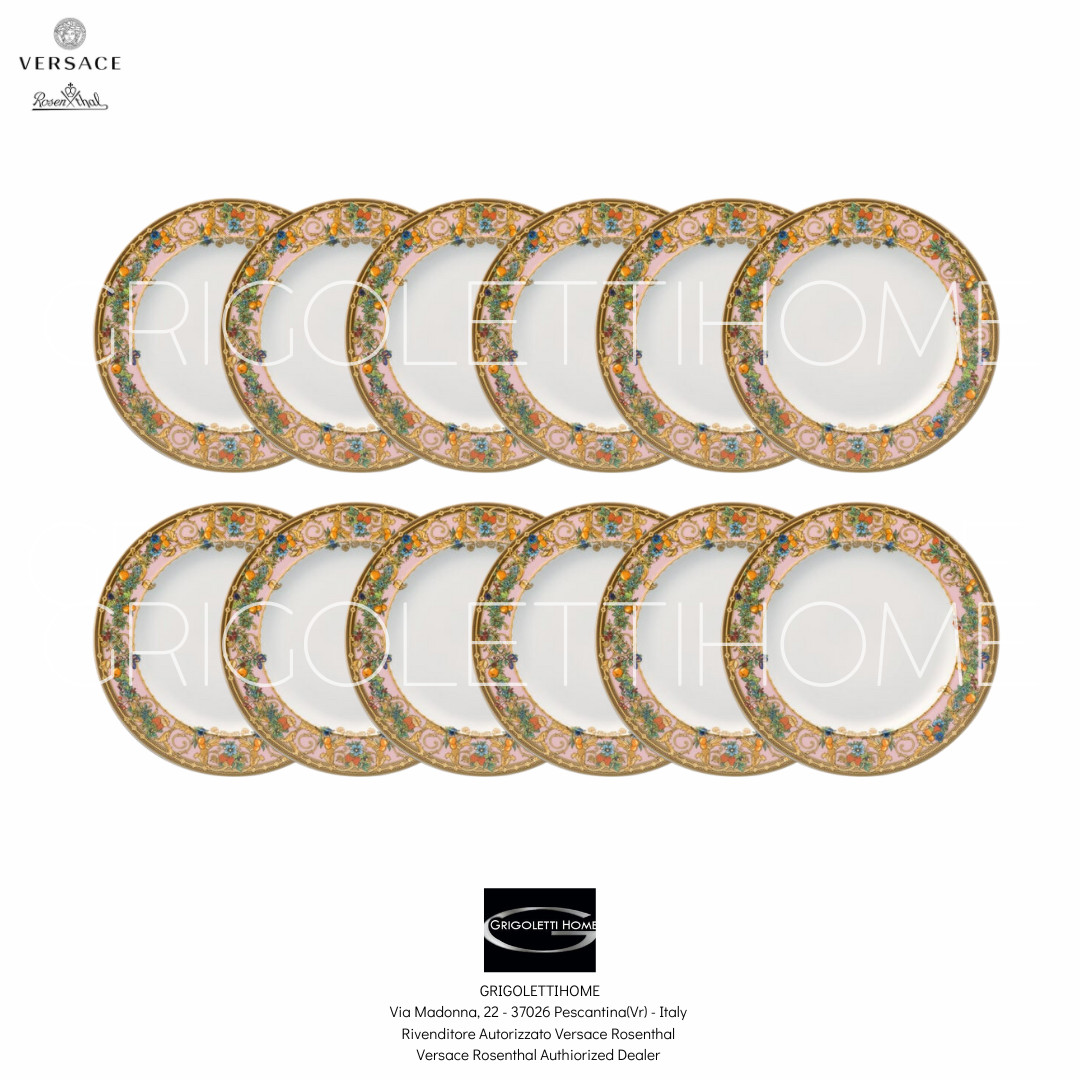 Versace Rosenthal Le Jardin de Versace - Set Of 12 Fruit Plates 22 Cm / 8.66 In
