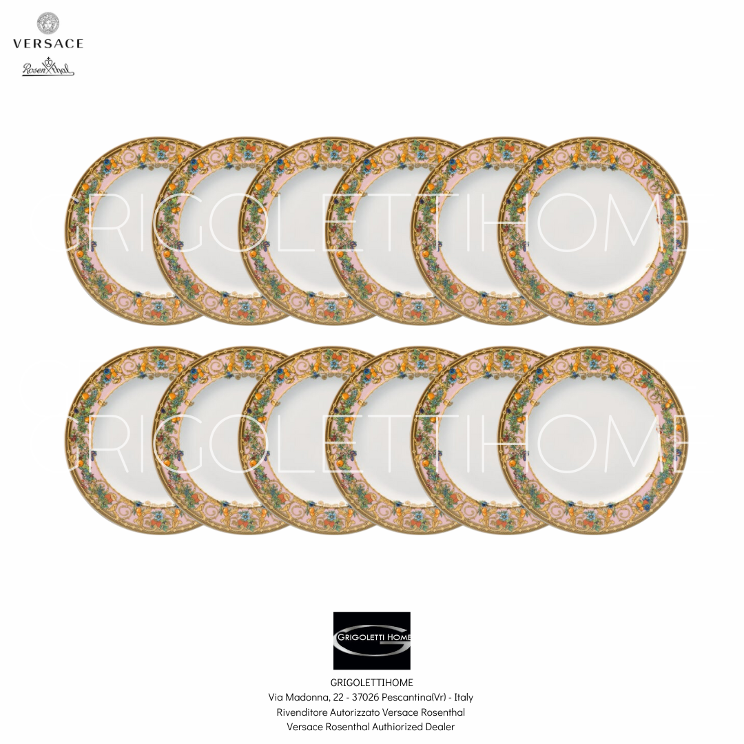Versace Rosenthal Le Jardin de Versace - Set Of 12 Fruit Plates 22 Cm / 8.66 In