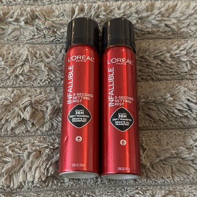 L'Oreal Paris Infallible 3-Second Setting Spray Mist 1.76oz 36hr 2 Pack  READ 