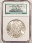 1880 $1 MORGAN DOLLAR - NGC MS-62, BINION CASINO HOARD!