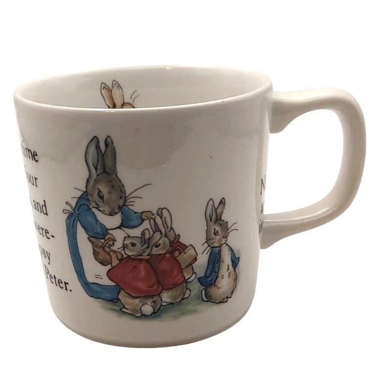 Vintage Wedgwood Peter Rabbit Beatrix Potter Childs Nursery Rhyme Mug England - Image 3 of 4