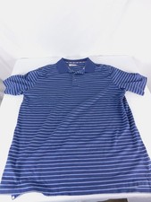 Ben Hogan Polo Shirt Mens XL Blue Striped Performance Golf Short Sleeve