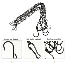  8 pezzi di catena da appendere in ferro battuto e 8 ganci da appendere per