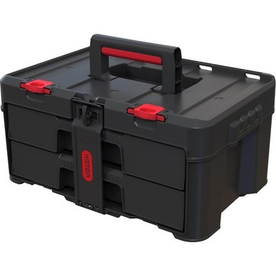 Stack-n-Roll Two Drawer Tool Box Resin Small Parts Storage Power Tools Compact
