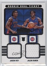 2022-23 Panini Contenders Rookie Ticket Dual Swatches Jaden Ivey Jalen Duren 0a6