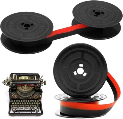 LBING 2 Stück GR4 Farbband für Schreibmaschine,Schreibmaschinenband Schwarz Rot mit O